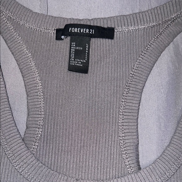 Forever 21 Light Gray Ribbed Racerback Tank - Picture 2 of 5